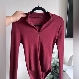 Fashion Nova zip up leotard